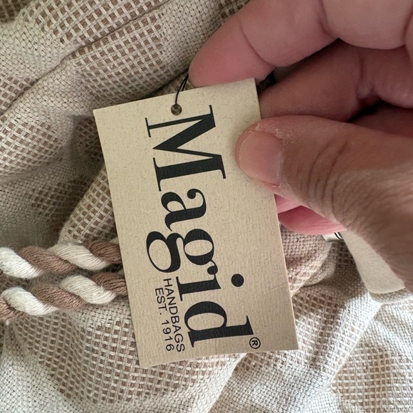 NWT Beige Geometric Patterned Backpack - Picture 6 of 10